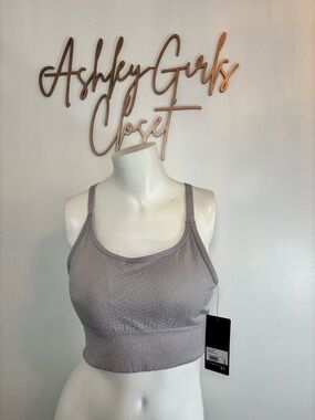 90 Degree By Reflex Seamless Crop Bralette - Taupe Gray